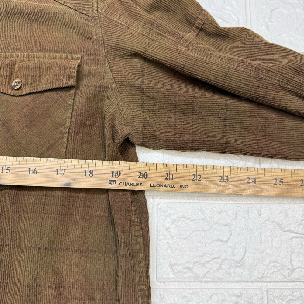 Volcom Brown Corduroy Shirt Long Sleeve Skate Snowboard Shirt Jacket Mens Small - Picture 3 of 4